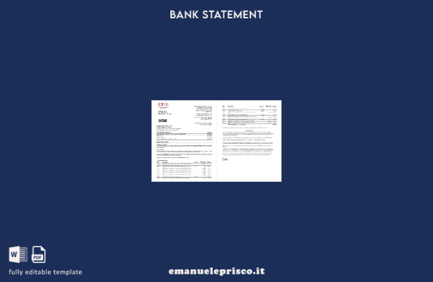 modello word delle pagine dell'estratto conto bancario CFSB di USA New York in s